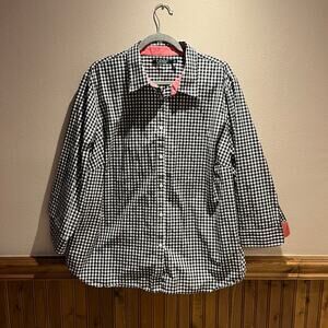 Lauren Ralph Lauren Gingham Plaid Button Front Shirt Sz 3X Preppy Summer Classic